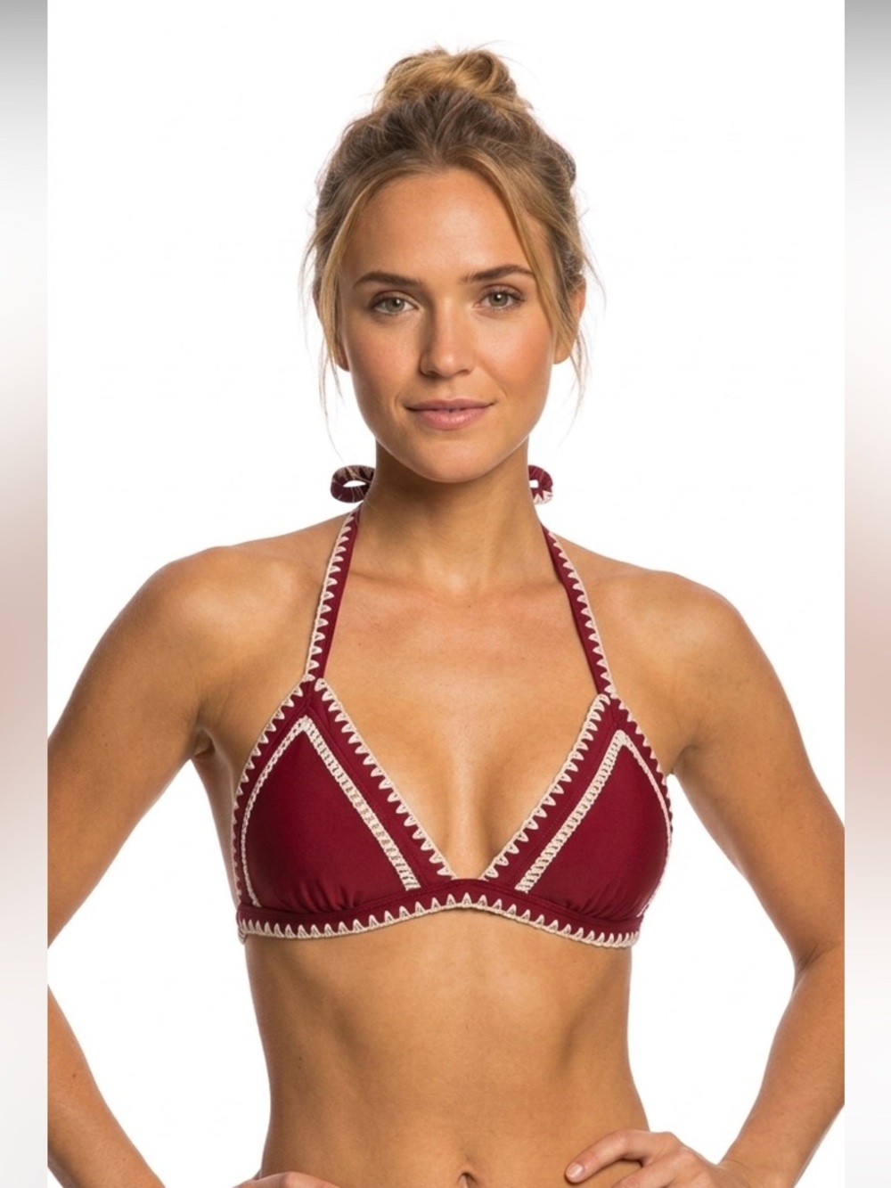 Bohemian Crochet Cranberry Bikini Top
